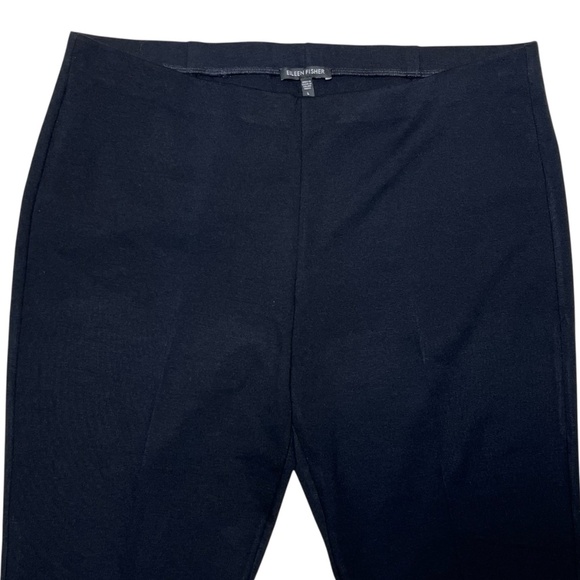 Eileen Fisher System Black Knit Pants Tapered Leg Pull On Women's Size Large - Picture 2 of 9